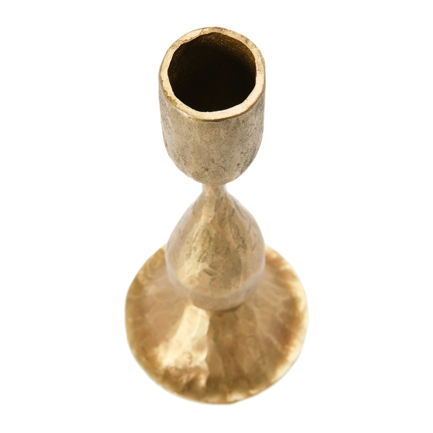 Hand-Forged Metal Taper Holder | Antique Brass Finish