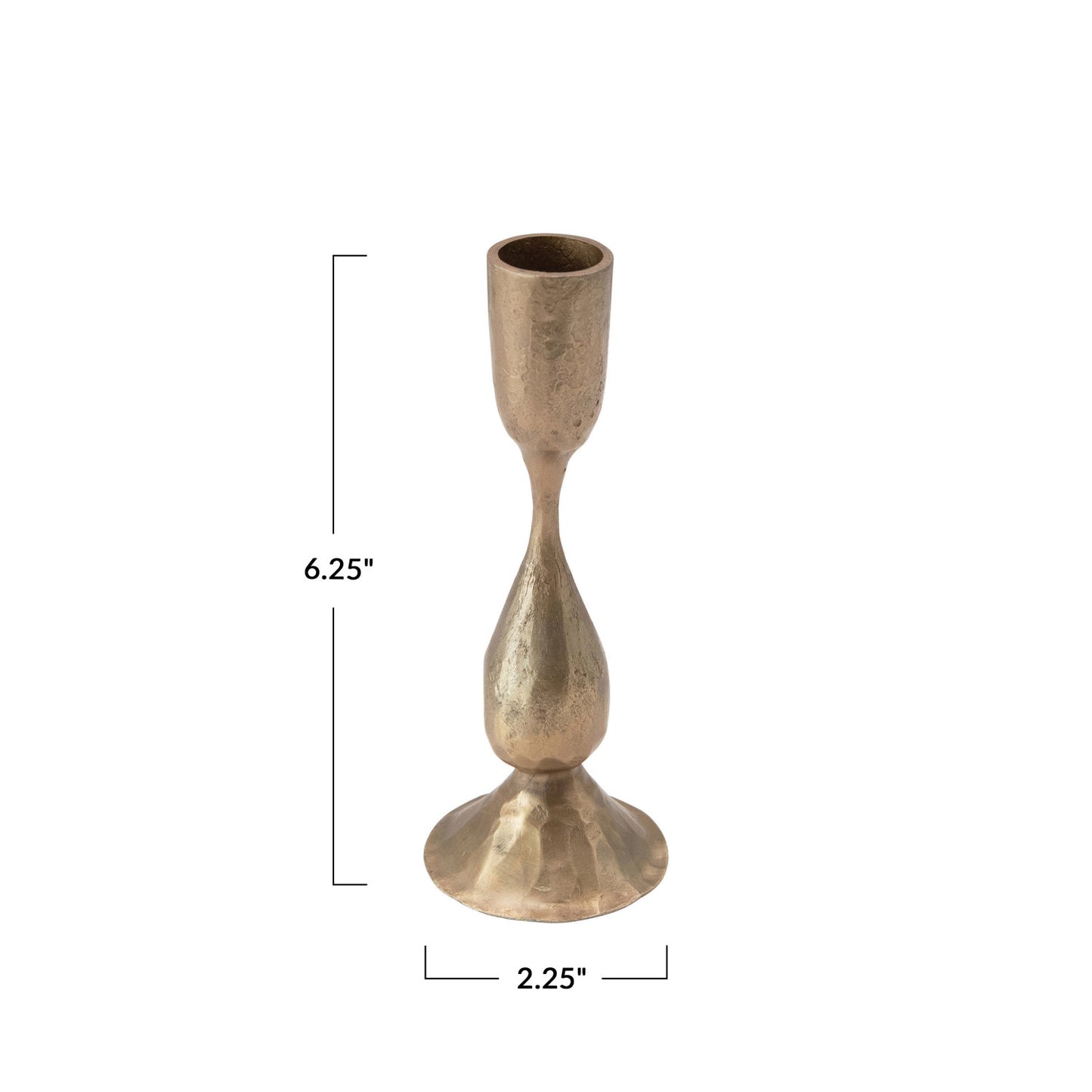 Hand-Forged Metal Taper Holder | Antique Brass Finish