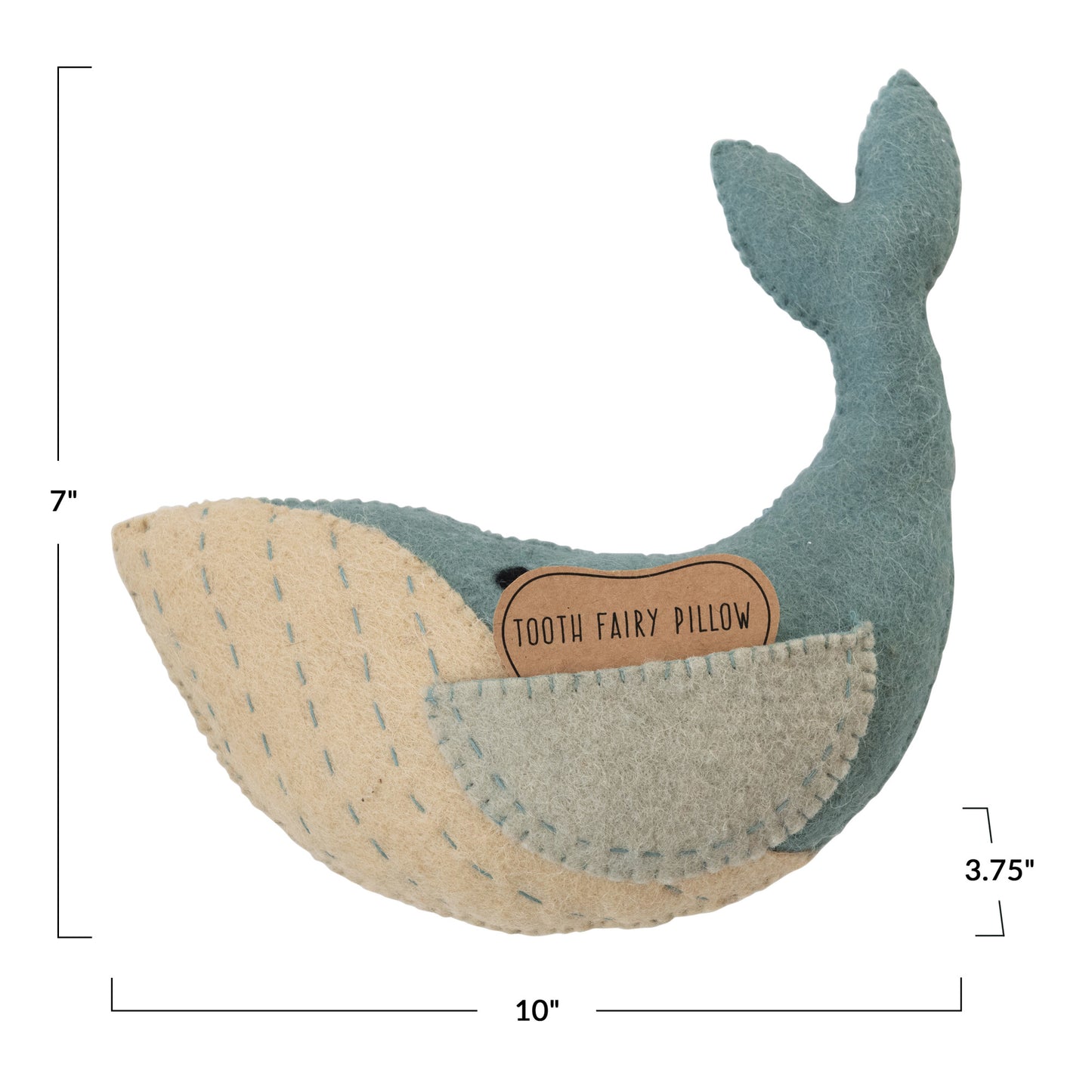 Wool Whale Tooth Fairy Pillow