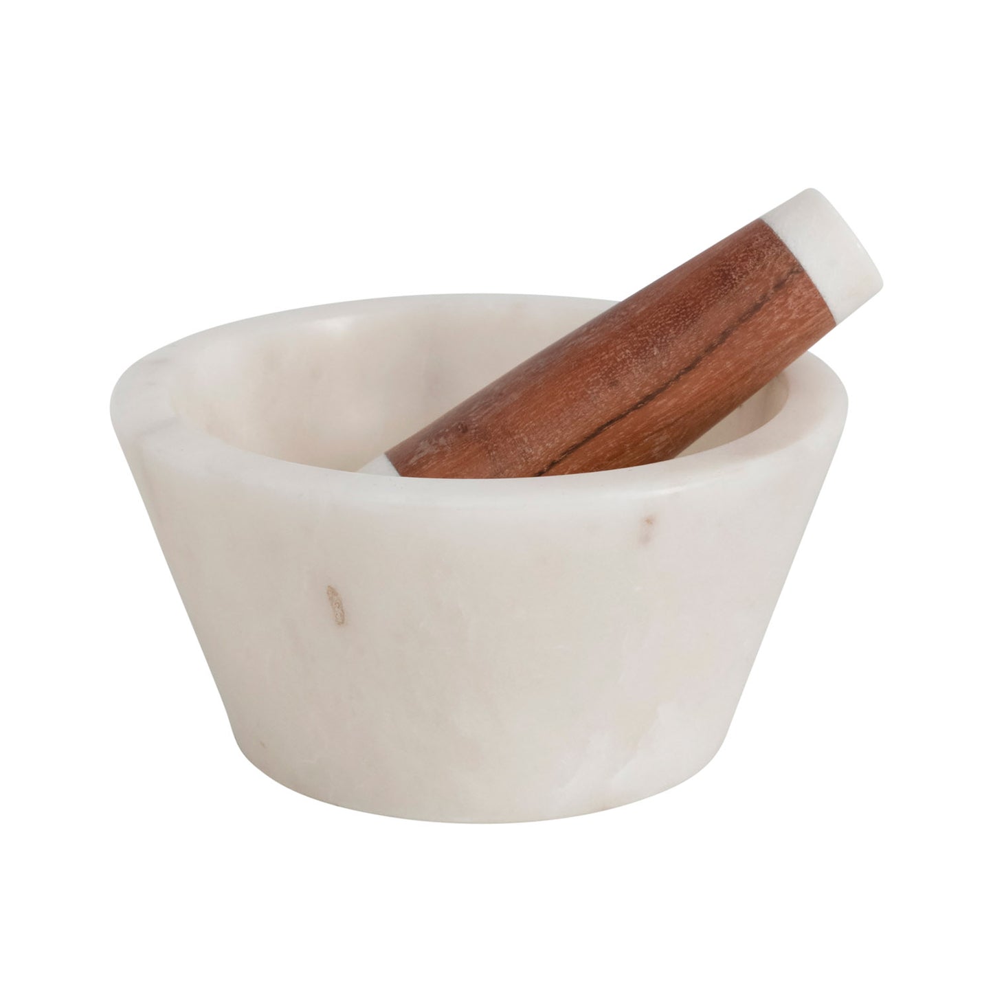 Marble & Acacia Wood Mortar & Pestle Set