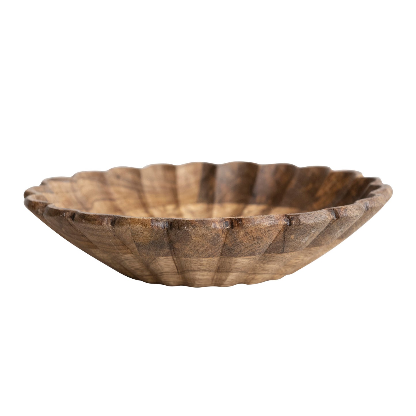 Natural Mango Scalloped Wood Bowl