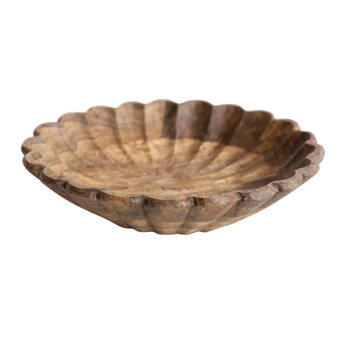 Natural Mango Scalloped Wood Bowl