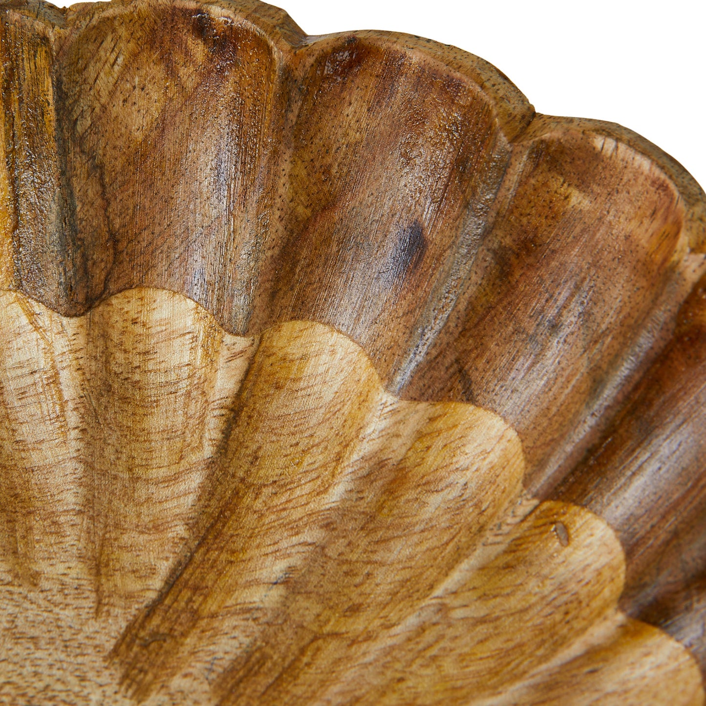 Natural Mango Scalloped Wood Bowl