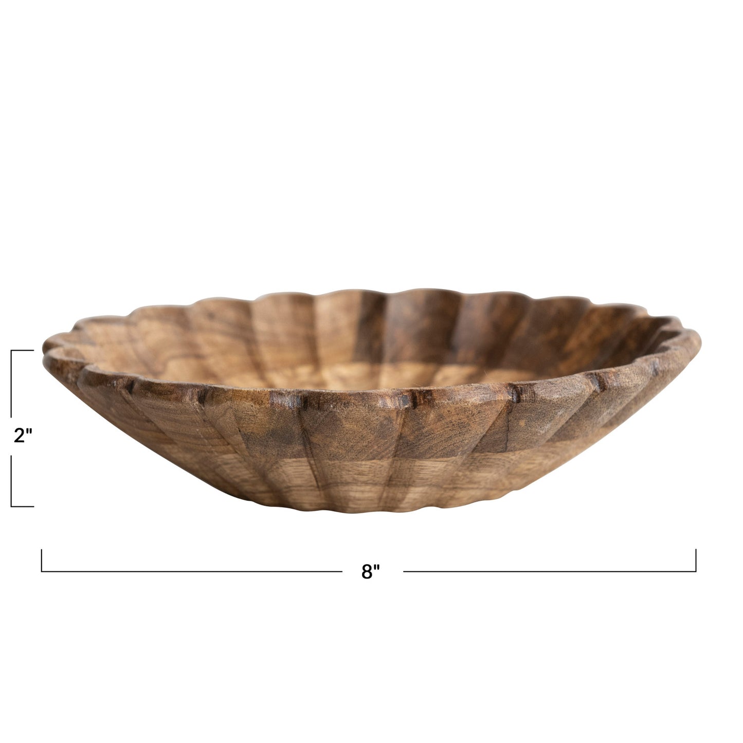 Natural Mango Scalloped Wood Bowl