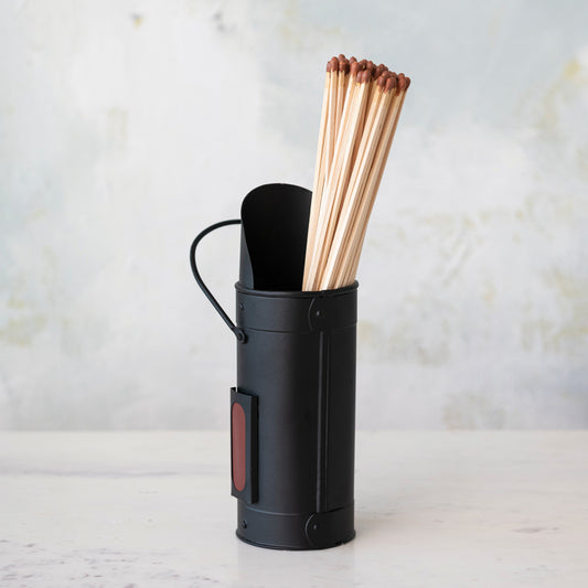 Metal Matchstick Holder w/ Matches