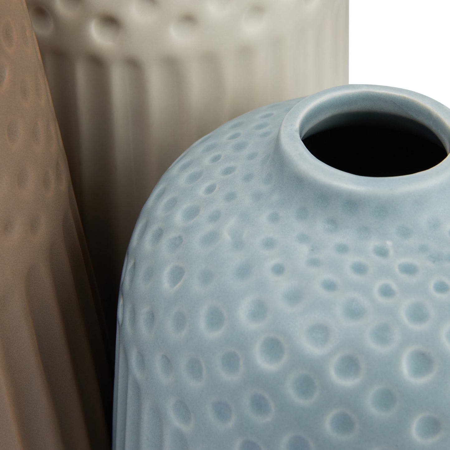 Debossed Matte-Glazed Stoneware Vase