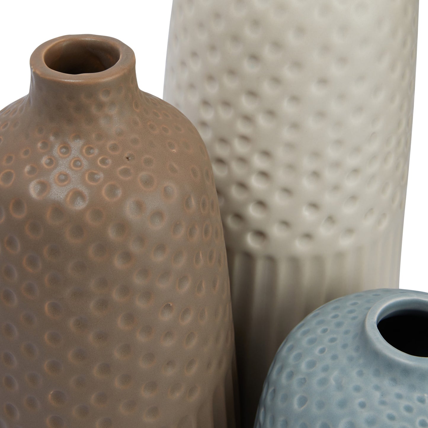 Debossed Matte-Glazed Stoneware Vase