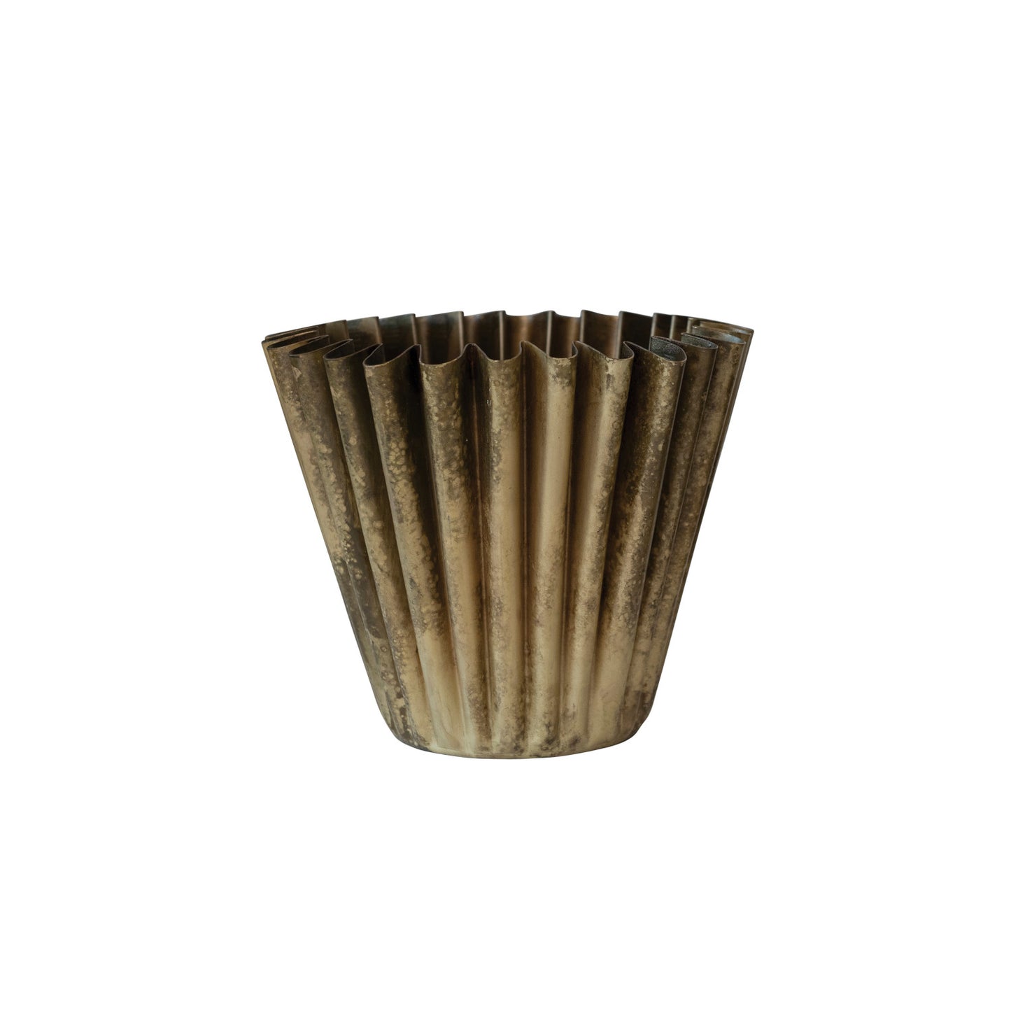 Fluted Metal Vase Candle | Brass Finish