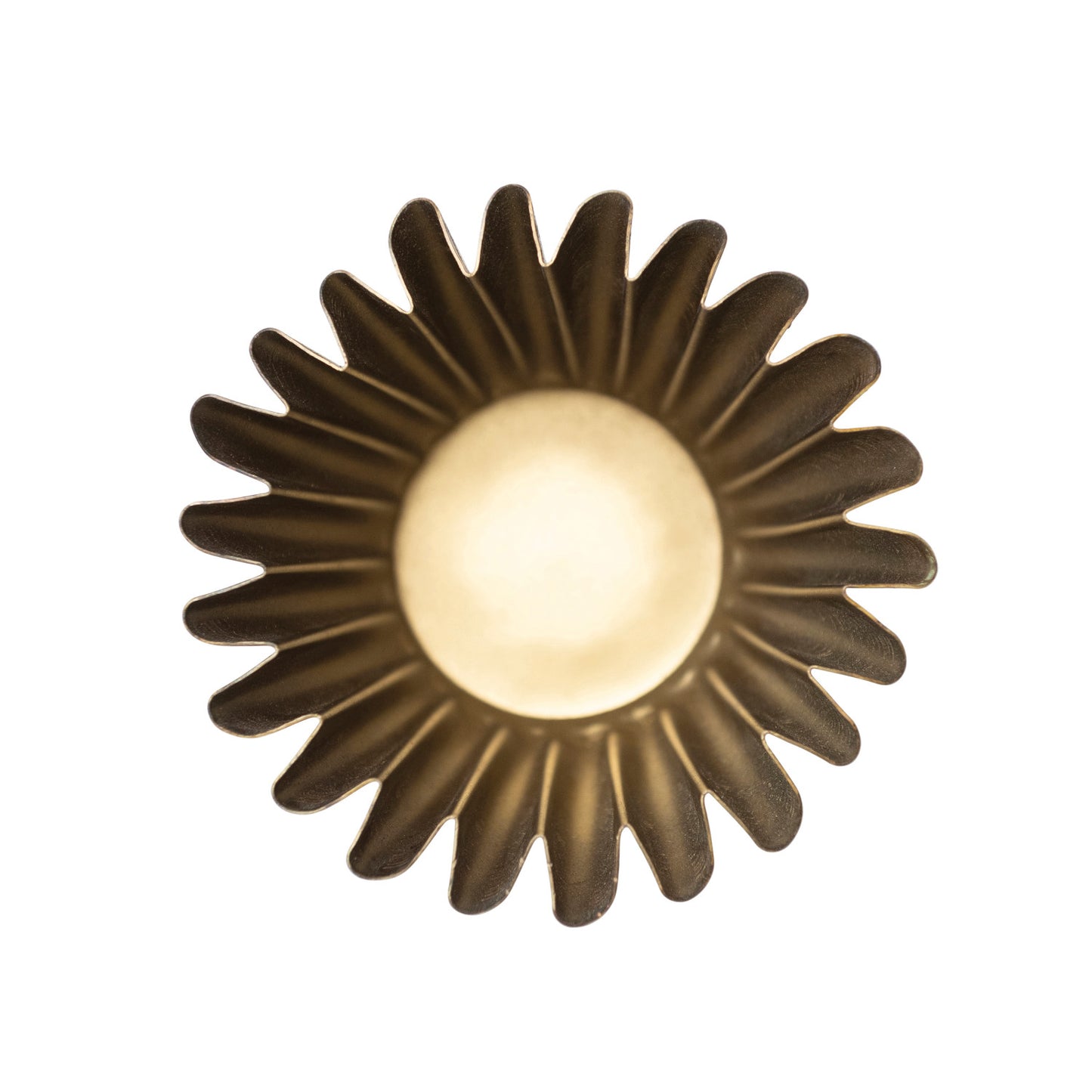 Fluted Metal Vase Candle | Brass Finish