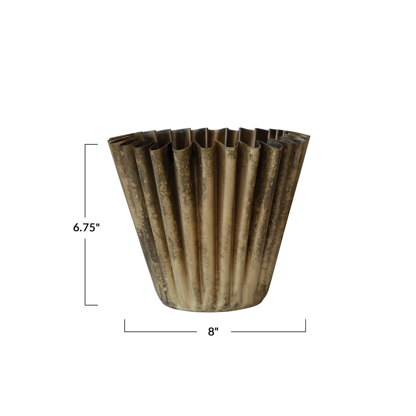 Fluted Metal Vase Candle | Brass Finish