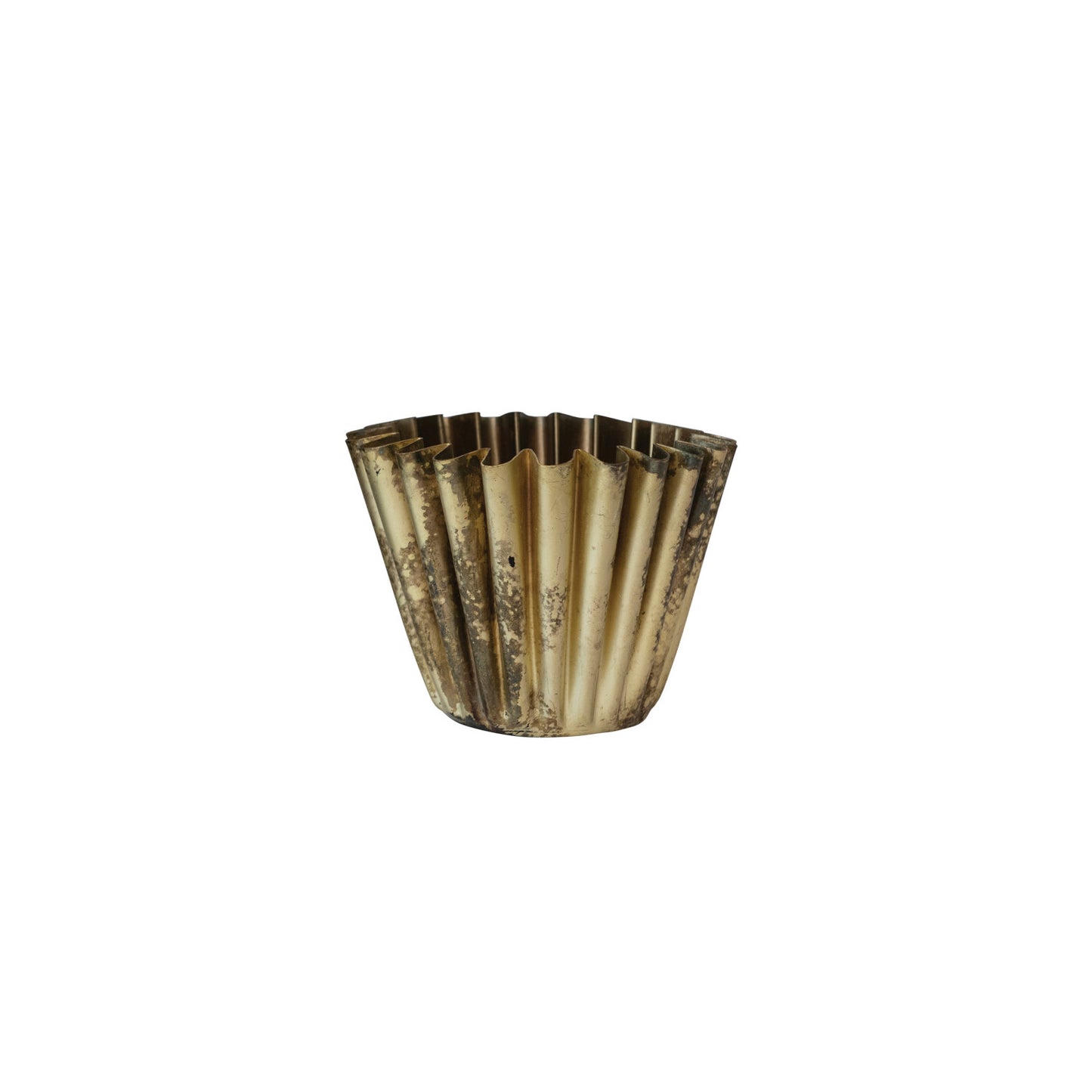 Fluted Metal Vase Candle | Brass Finish