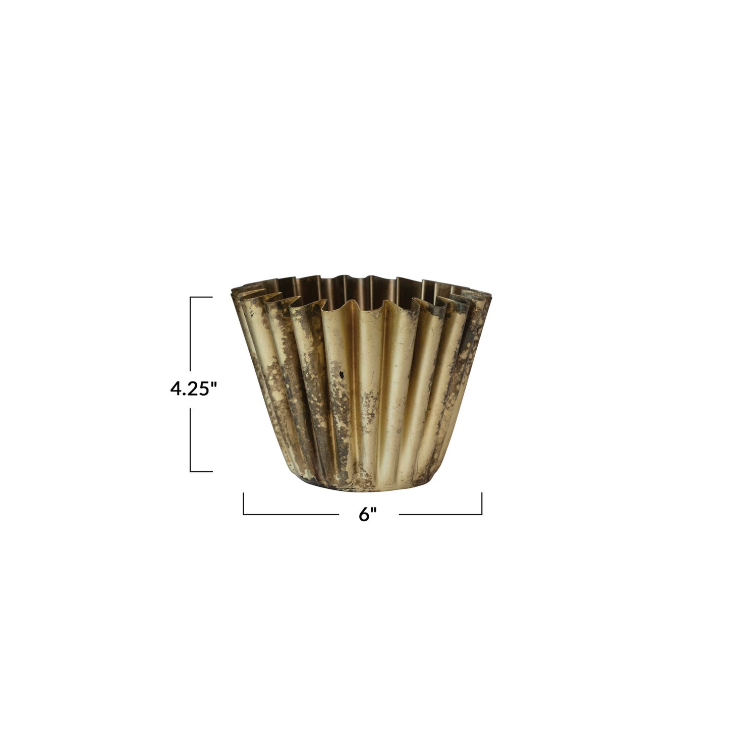 Fluted Metal Vase Candle | Brass Finish