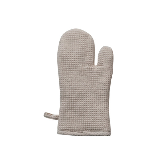 Woven Linen & Cotton Waffle Mitt