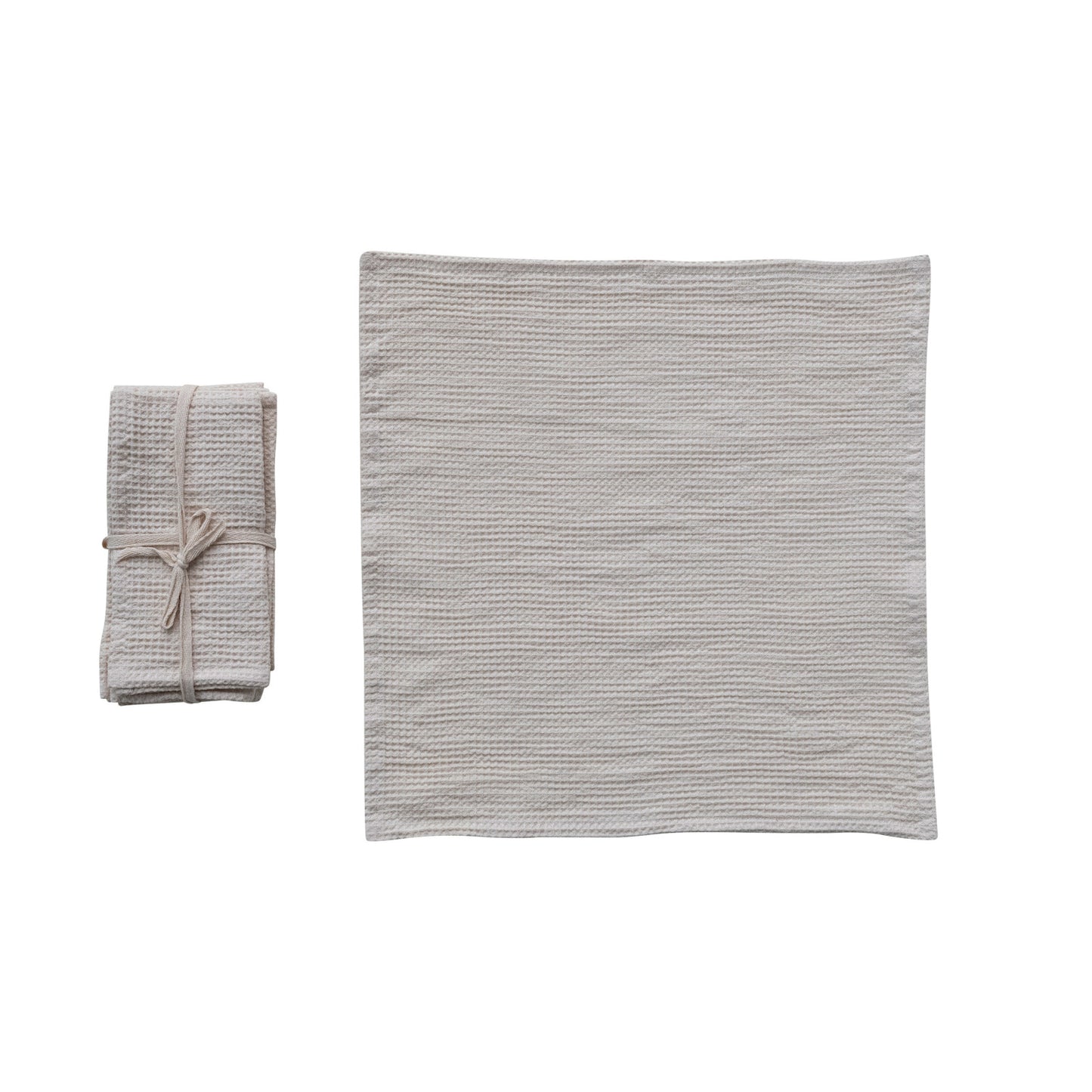 Square Woven Linen & Waffle Towels | Set of 4