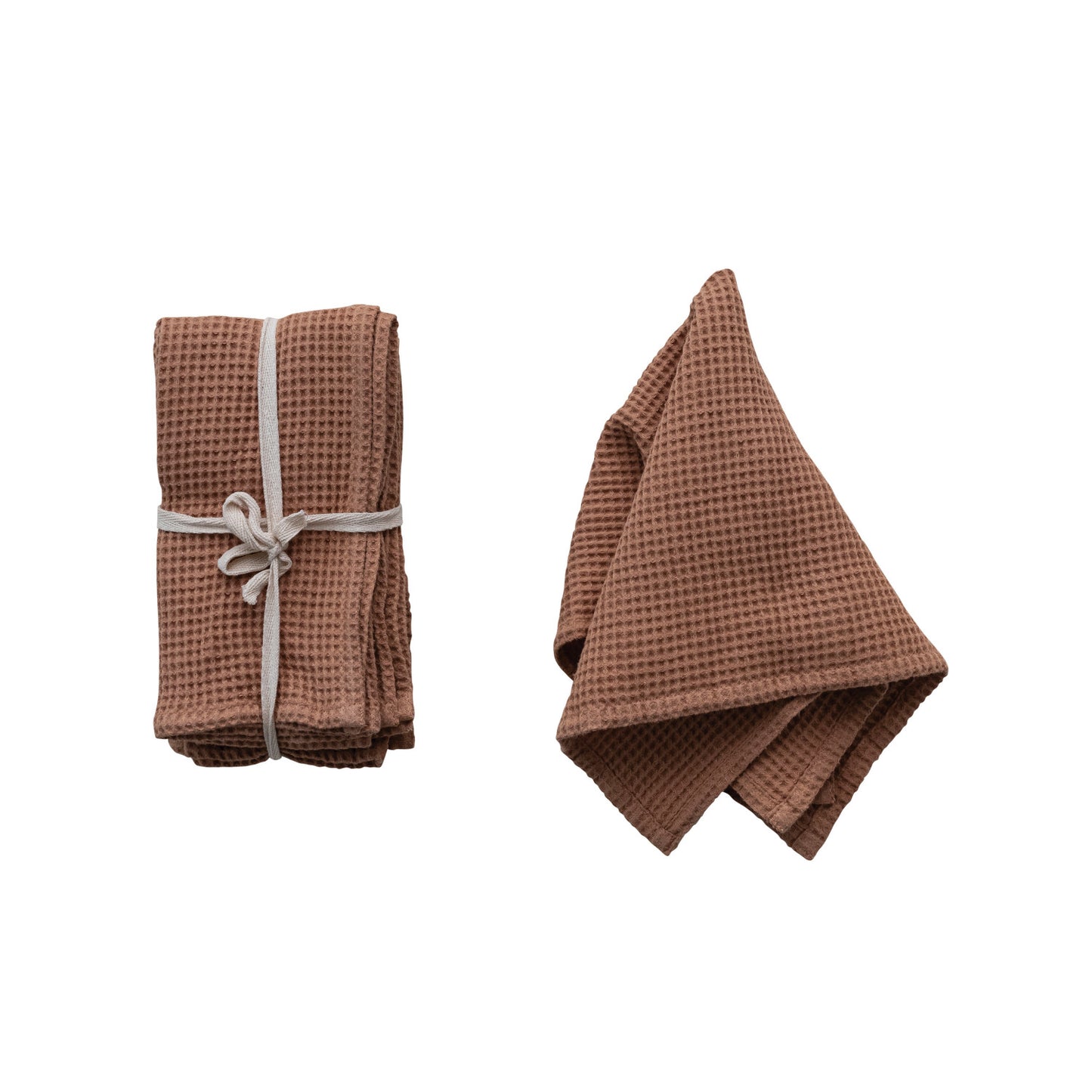 Square Woven Linen & Waffle Towels | Set of 4