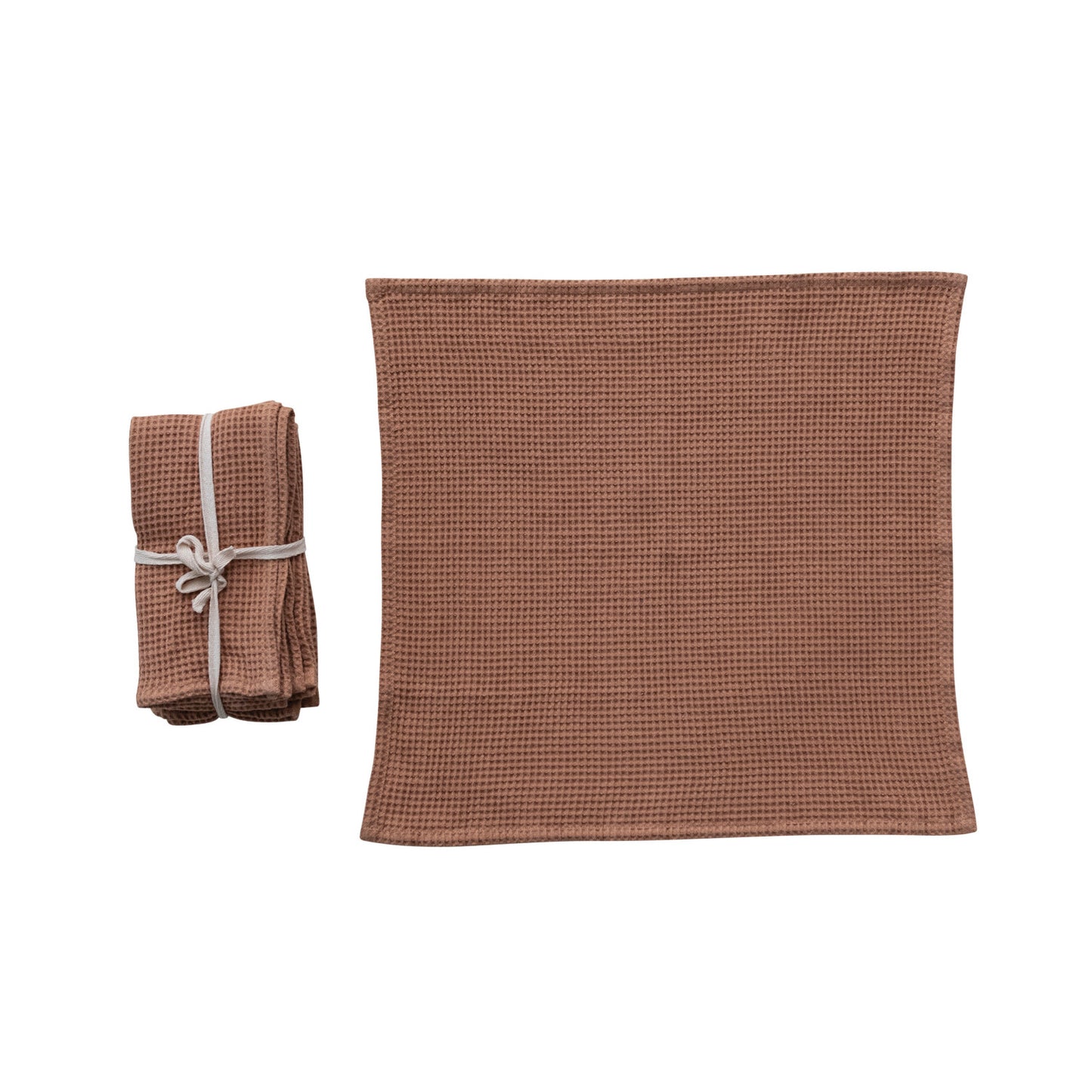 Square Woven Linen & Waffle Towels | Set of 4