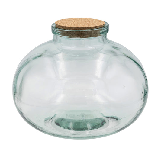 8 qt. Recycled Glass Jar w/ Cork Lid