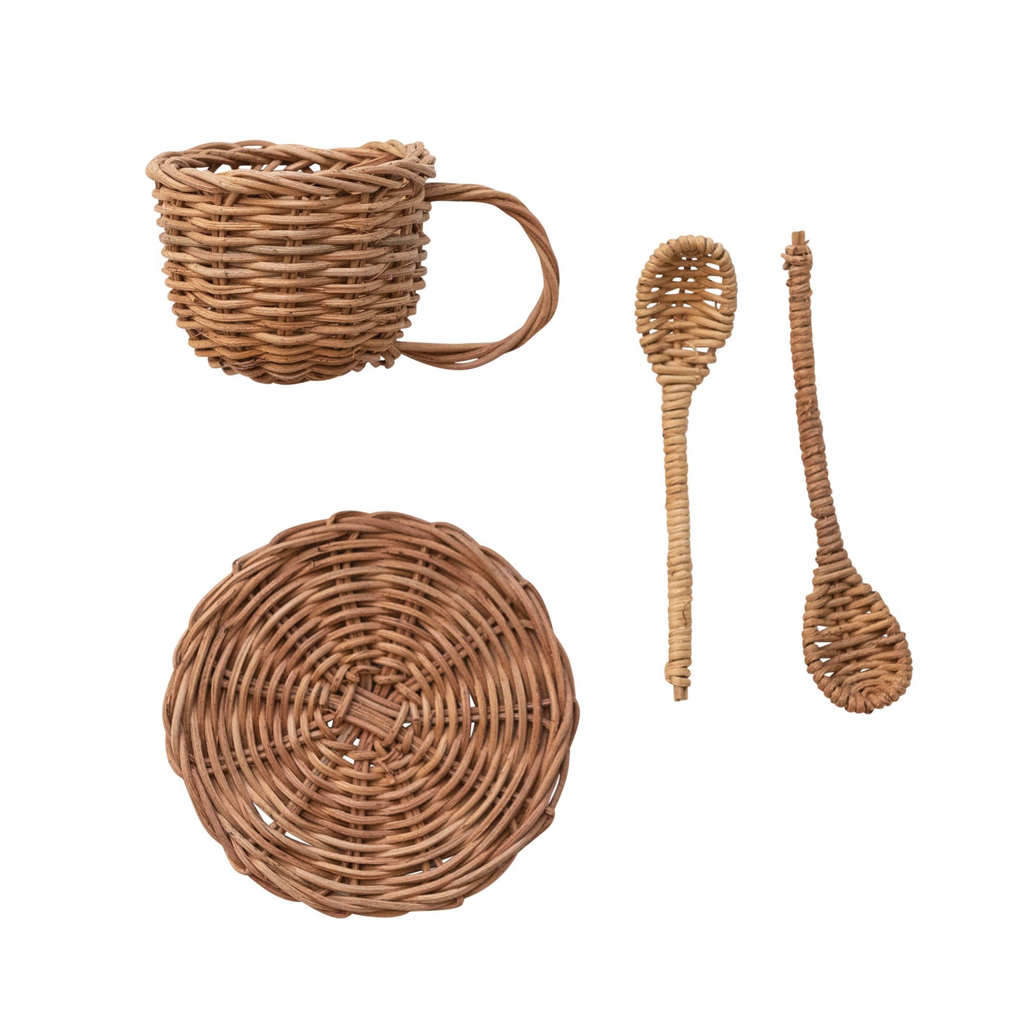 Woven Rattan Toy Tea | Set of 7