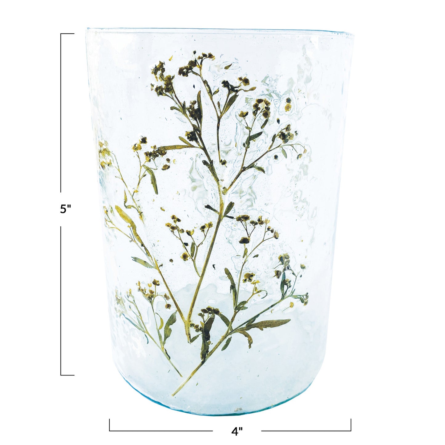 Botanical Recycled Glass Votive Holder