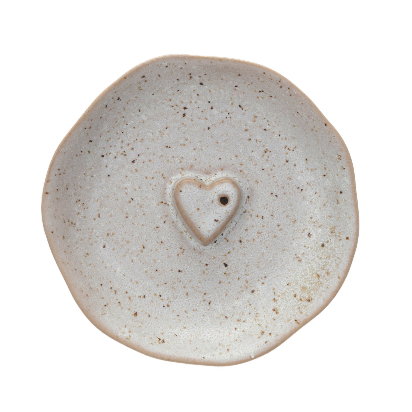 Embossed Heart Stoneware Incense Dish/Holder