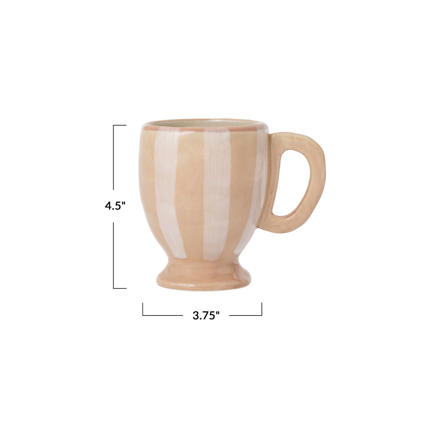 Striped Hand-Painted Stoneware Footed Mug