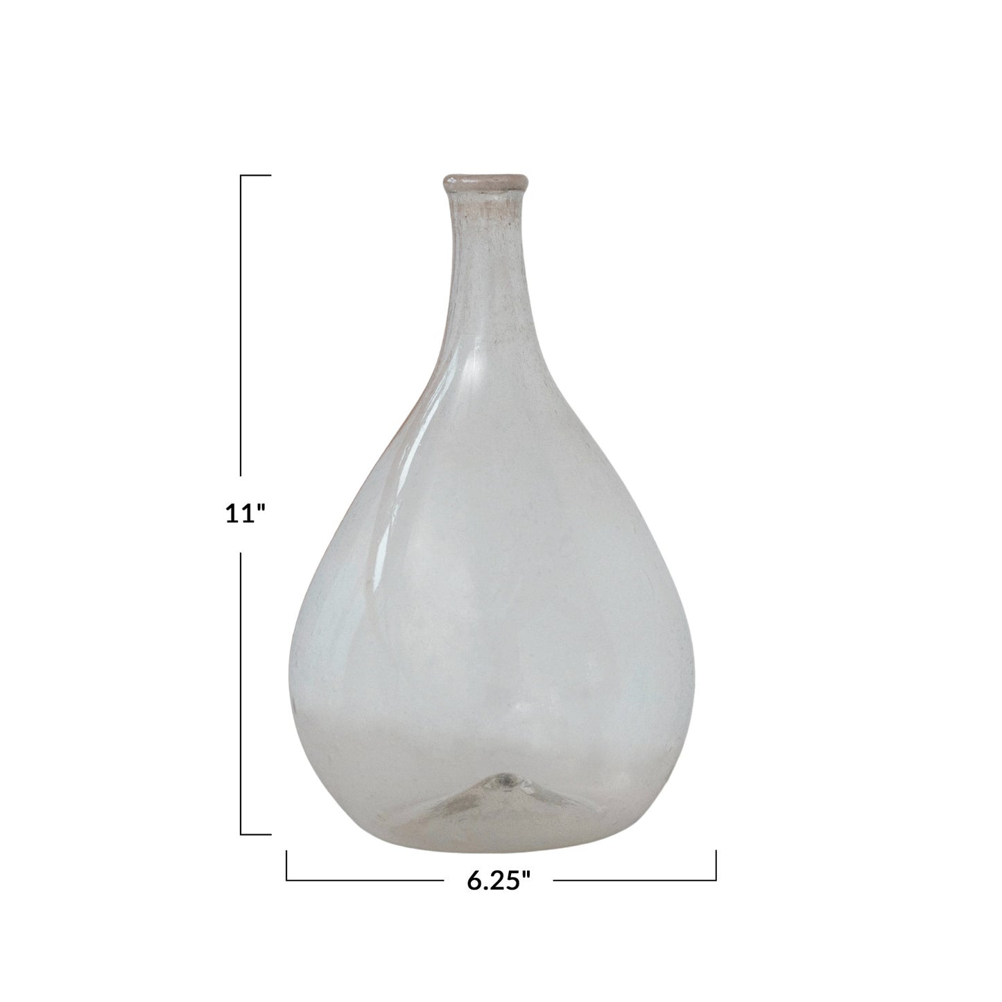 Hand-Blown Recycled Glass Bottle Vase