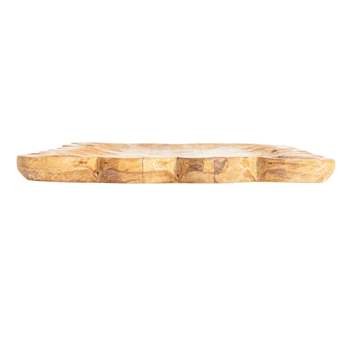 Mango Wood Tray w/ Scalloped Edge | Natural