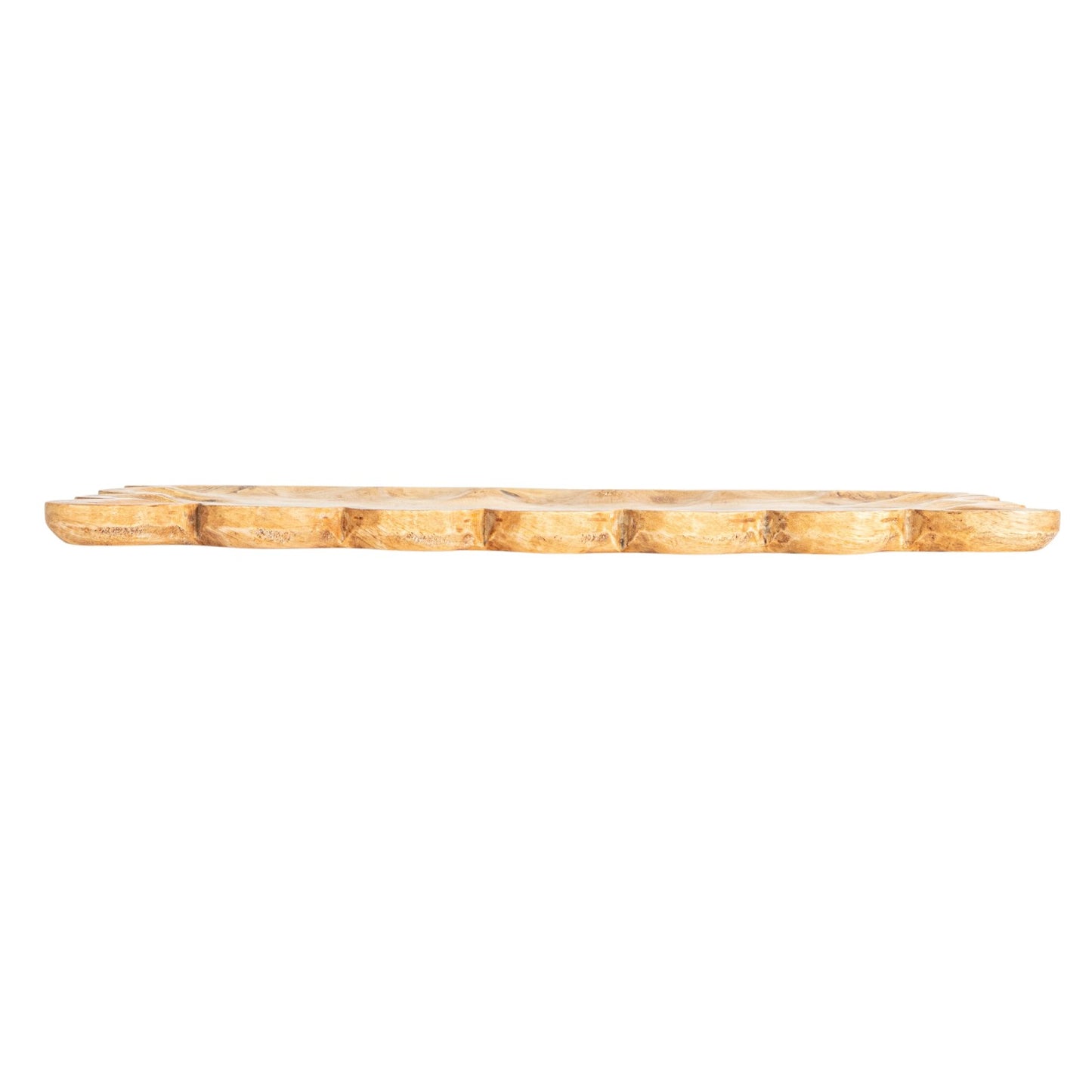Mango Wood Tray w/ Scalloped Edge | Natural