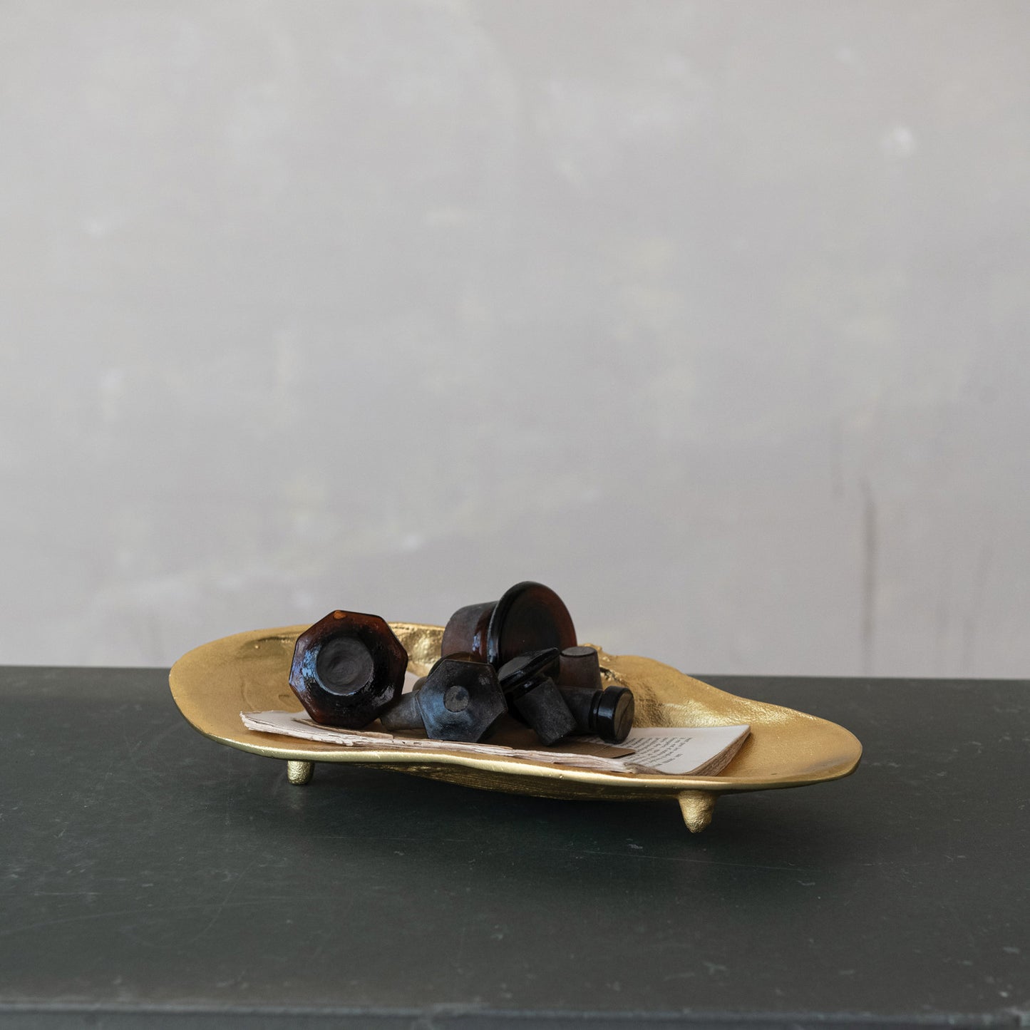 Decorative Oyster Shell Tray | Gold