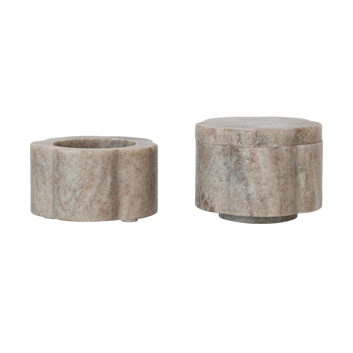 Marble Scalloped Stackable Pinch Pots | Set of 2