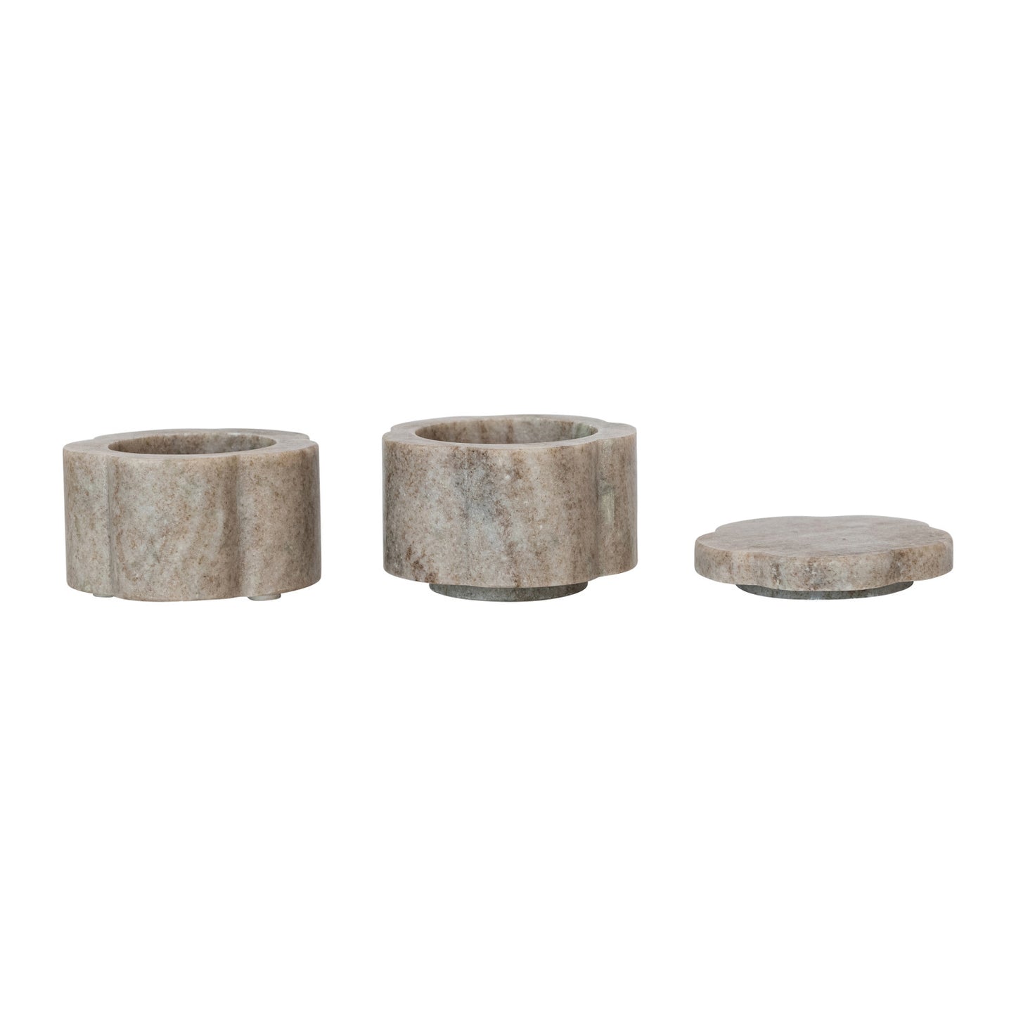 Marble Scalloped Stackable Pinch Pots | Set of 2