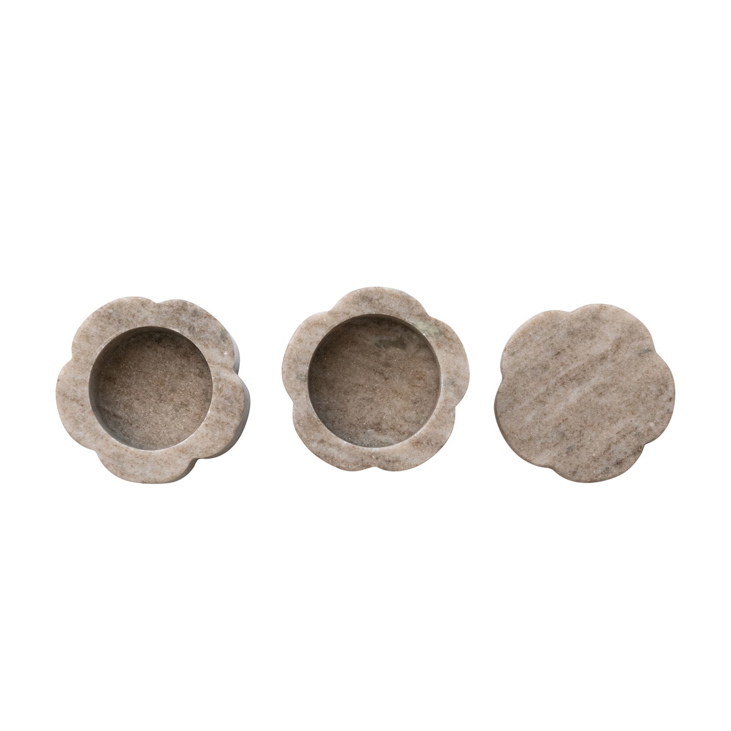 Marble Scalloped Stackable Pinch Pots | Set of 2