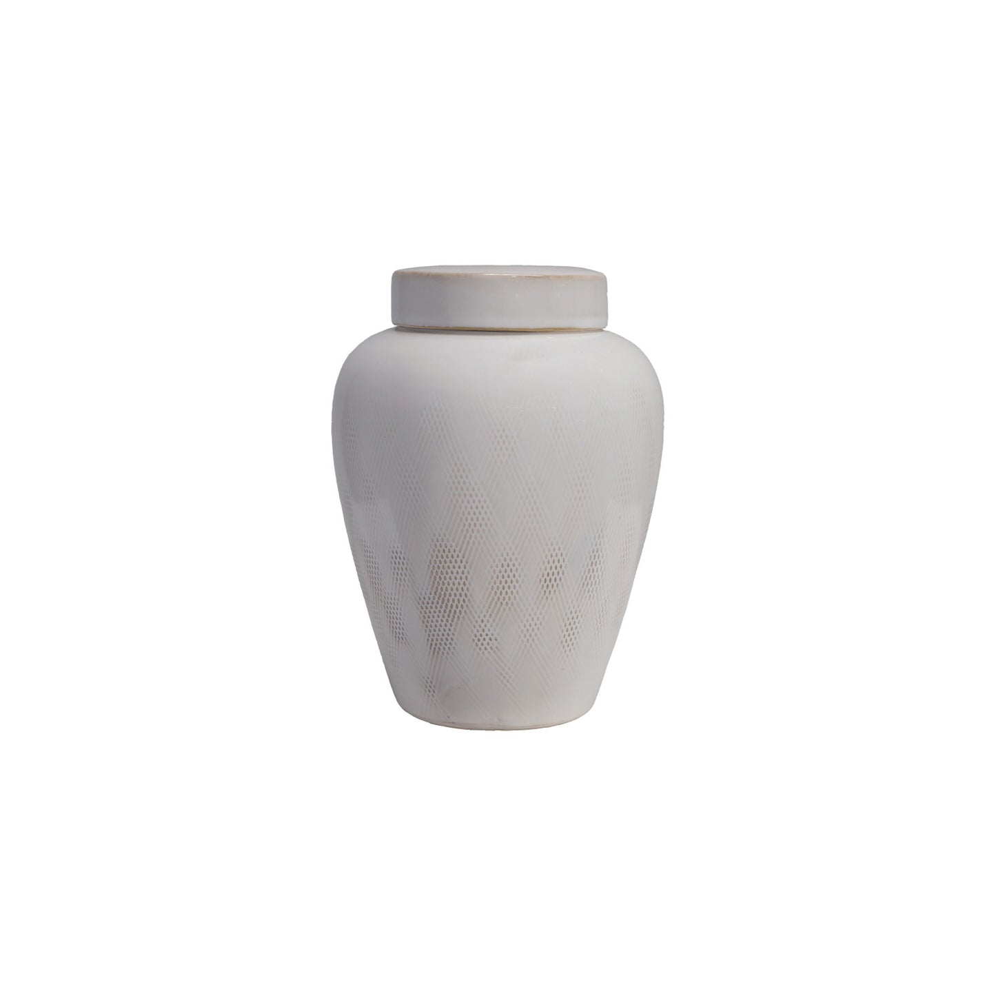 Glaze White Decorative Stoneware Ginger Jar