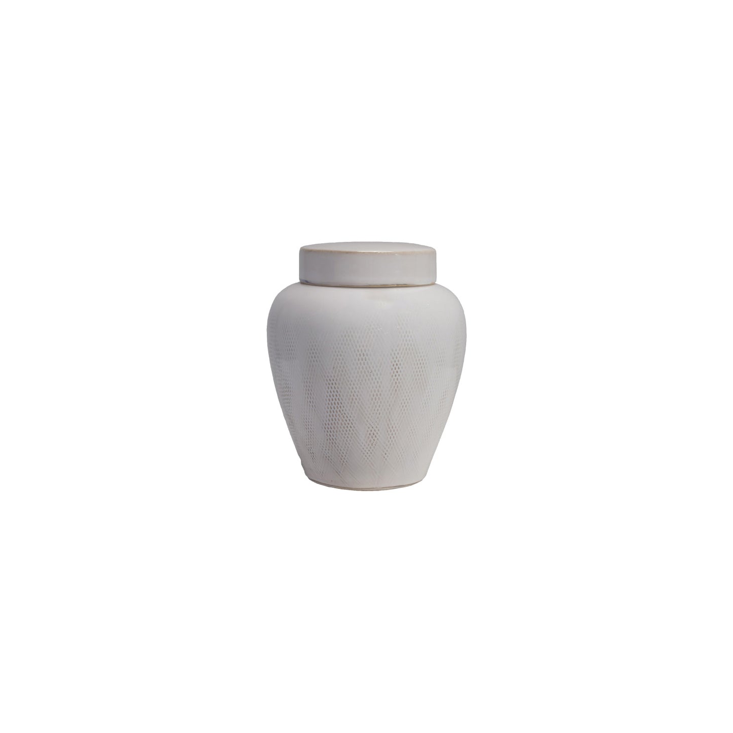 Glaze White Decorative Stoneware Ginger Jar