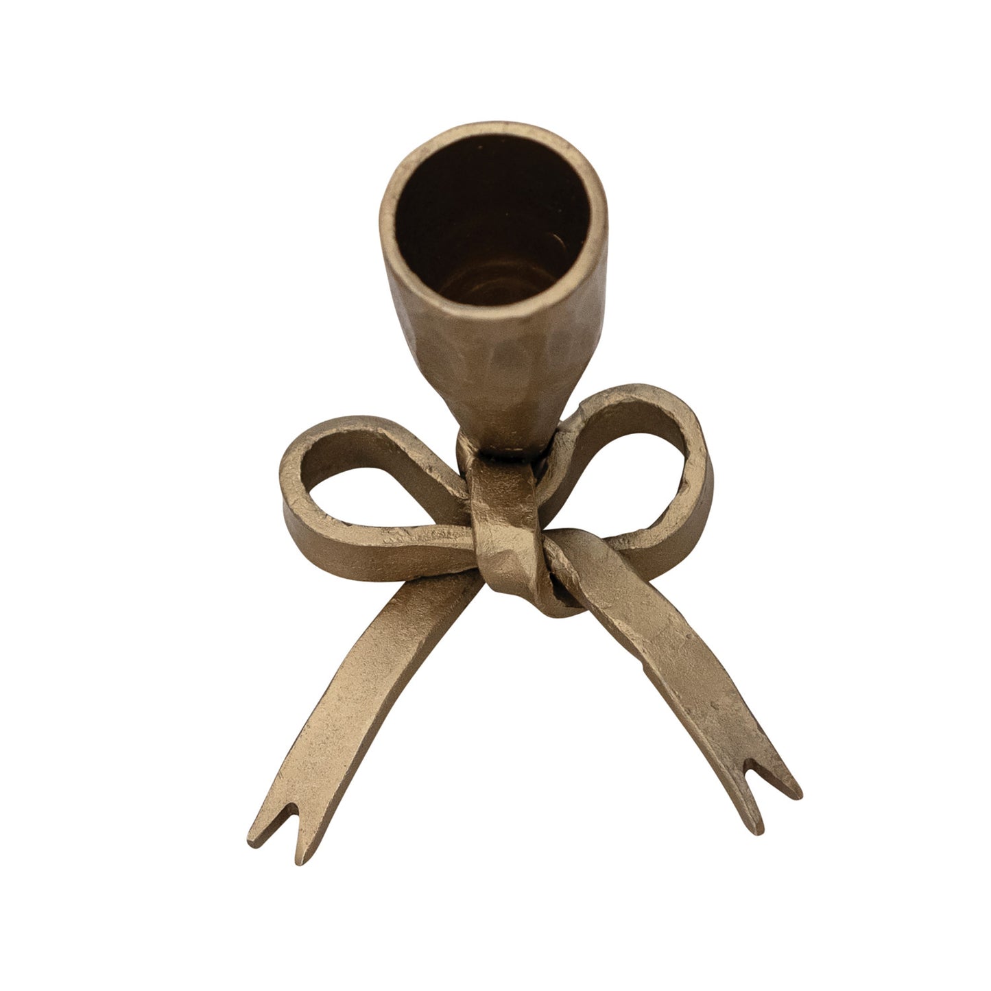Iron Bow Taper Holder | Antique Gold