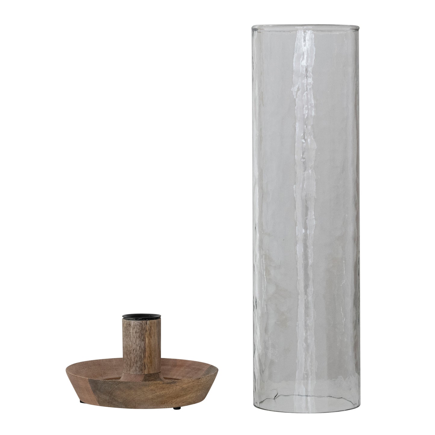 Hammered Glass Hurricane Taper Holder
