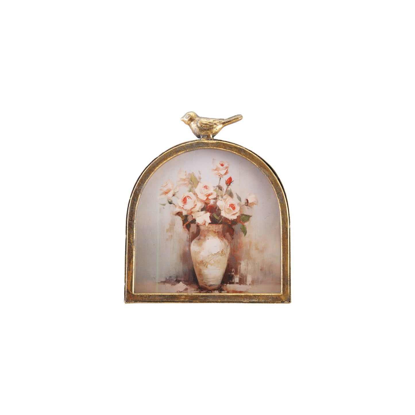 Arched Bird Finial Frame | Antique Gold