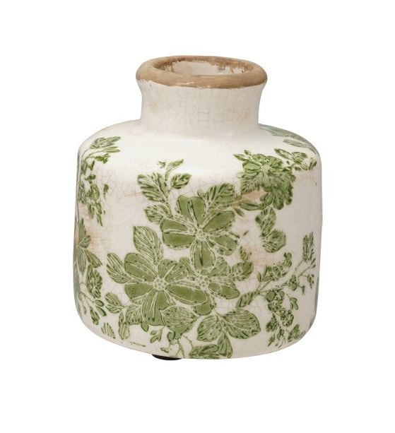 Green & Ivory Botanical Vase