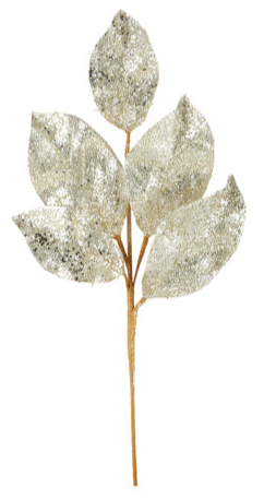 Beaded Metallic Leaf Spray