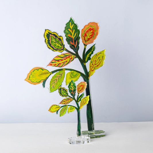 Green Leaves Acrylic Floral