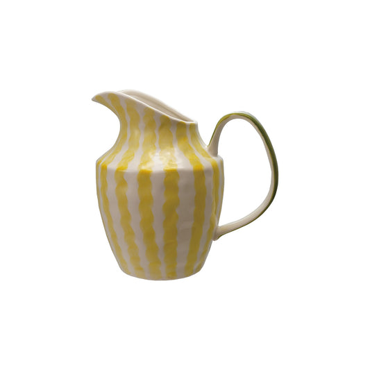 Lemon Yellow Stoneware Pitcher