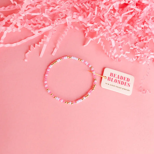 Hot Pink & Lilac Sprinkle Bracelet | Kids Size