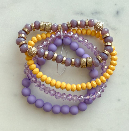 Lavender & Gold Bracelet Set