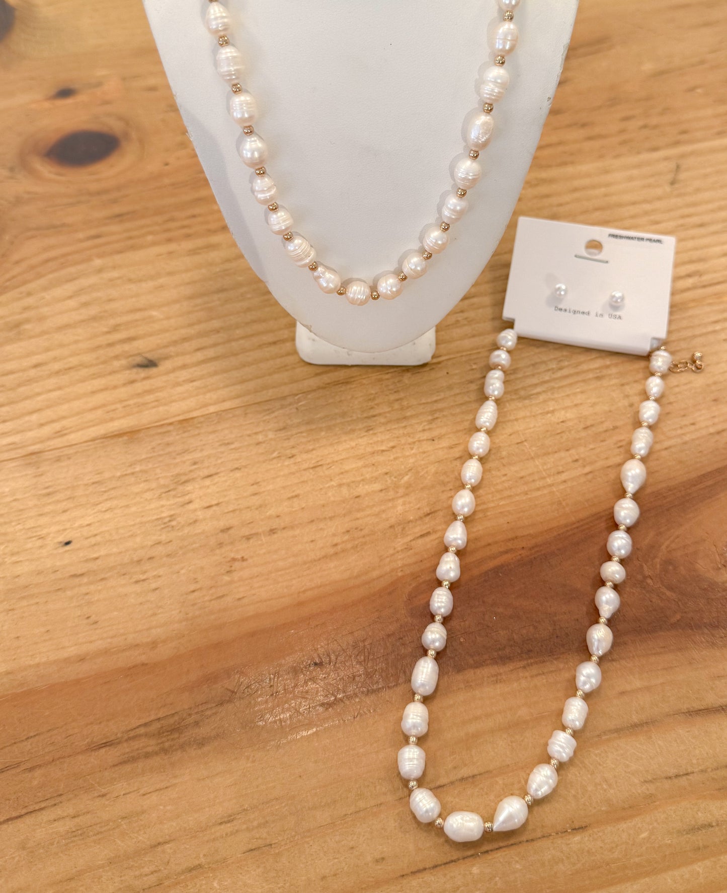Freshwater Pearl Chain Necklace Set