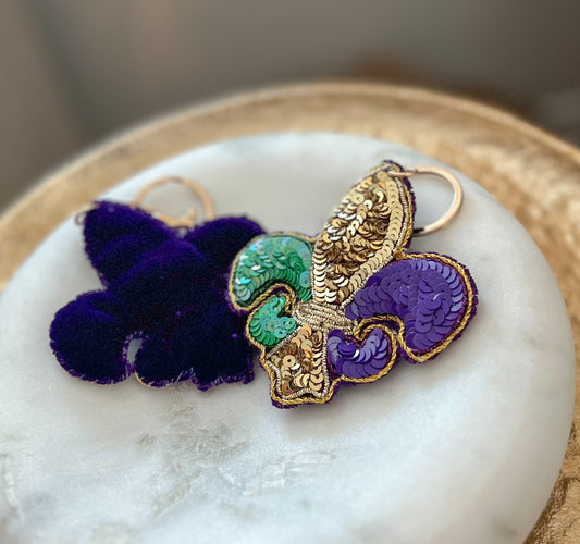 Mardi Gras Fleur de Lis Keychain