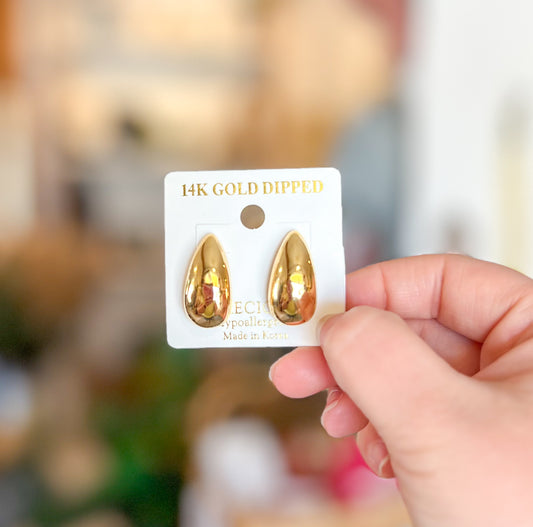 Teardrop Bold Earrings | Gold