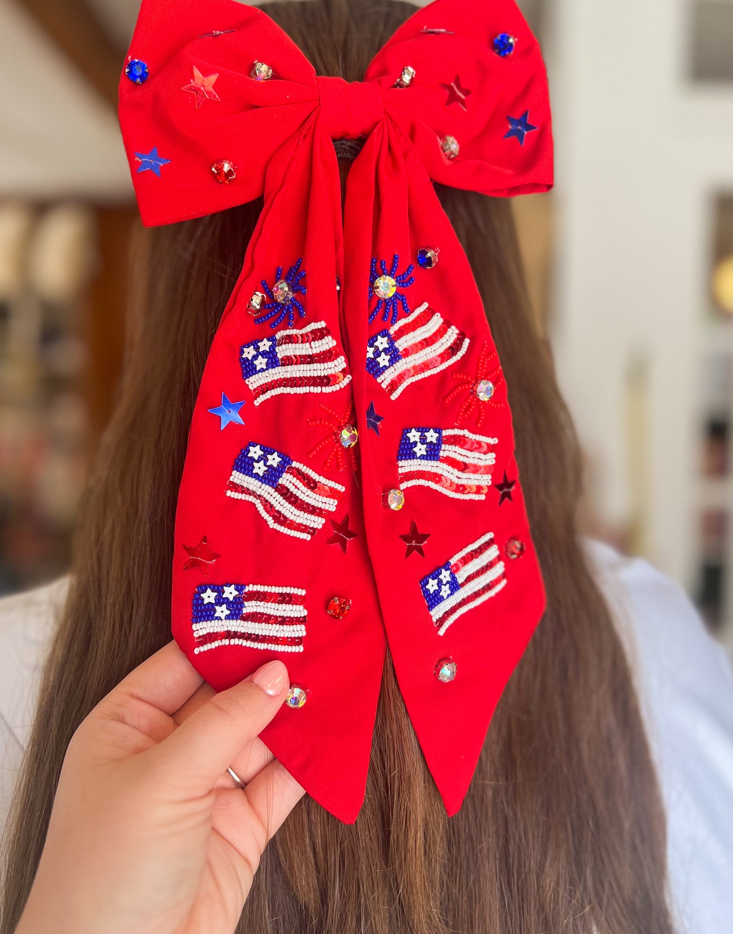 Independence Flag Bow | Red