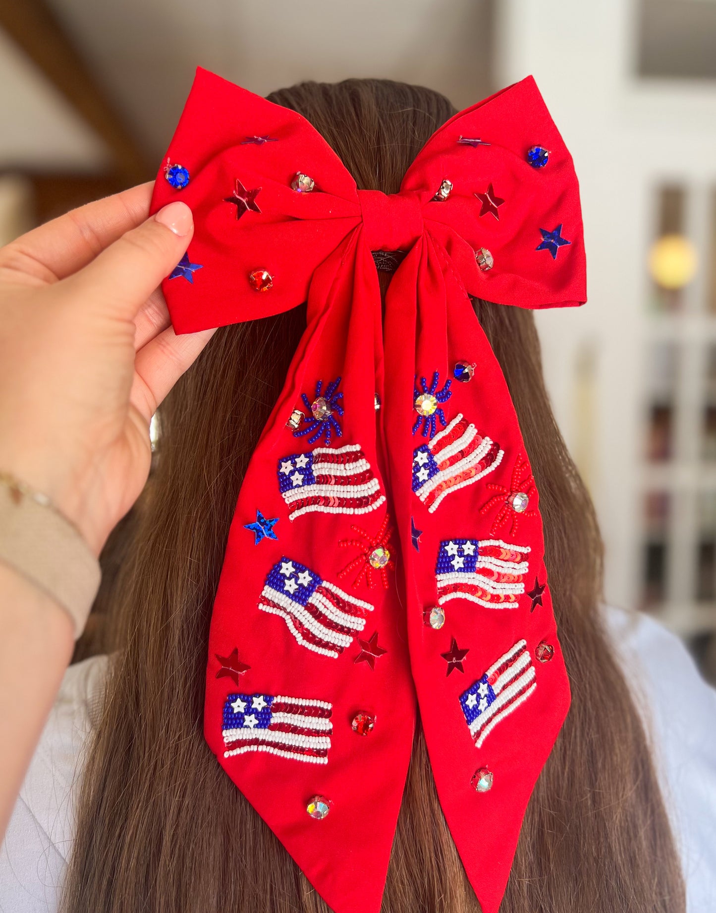 Independence Flag Bow | Red