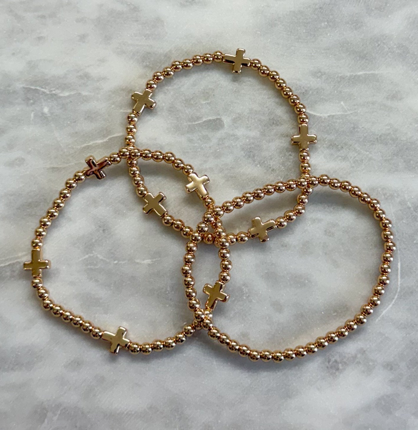 Beaded Cross Bracelet Set