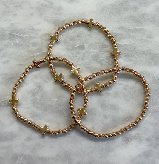 Beaded Cross Bracelet Set